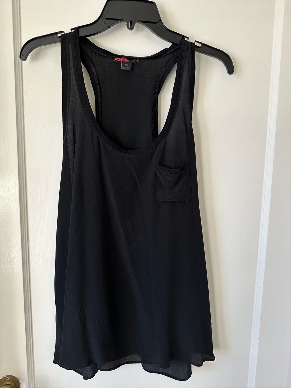 Forever 21 Silk Y2K Black Racerback Tank